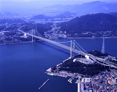 関門海峡空撮写真